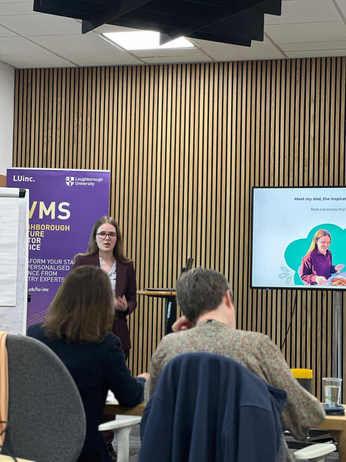 Freeater founder Kate Alderson presenting her business